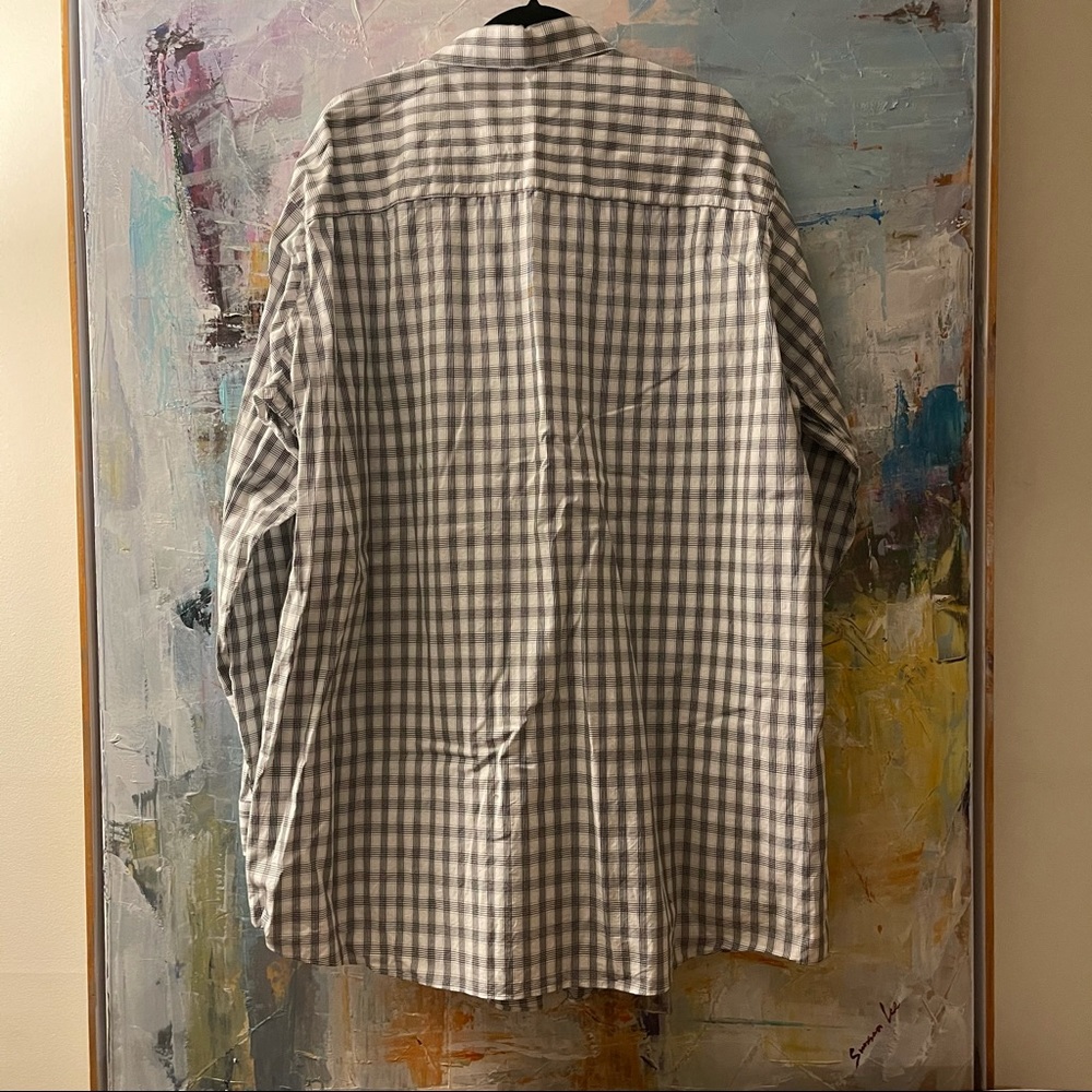 5/$25 Black and white glen plaid dress shirt - Picture 3 of 6